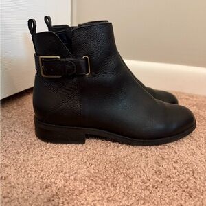Cole Haan Black Ankle Booties with Buckle Detail